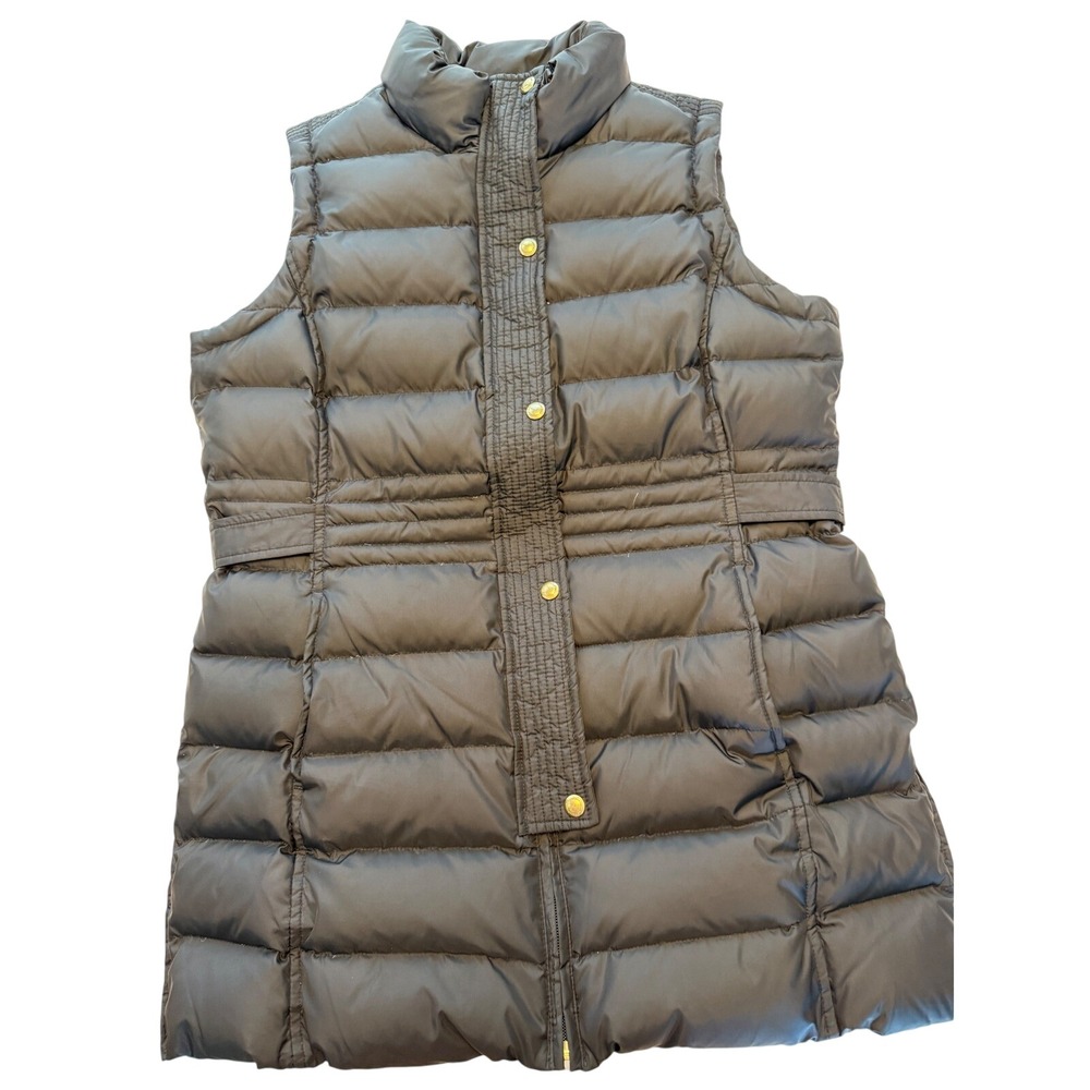 Weatherproof Womens Black Down Puffer Vest Gold Hardware Size Large L/G